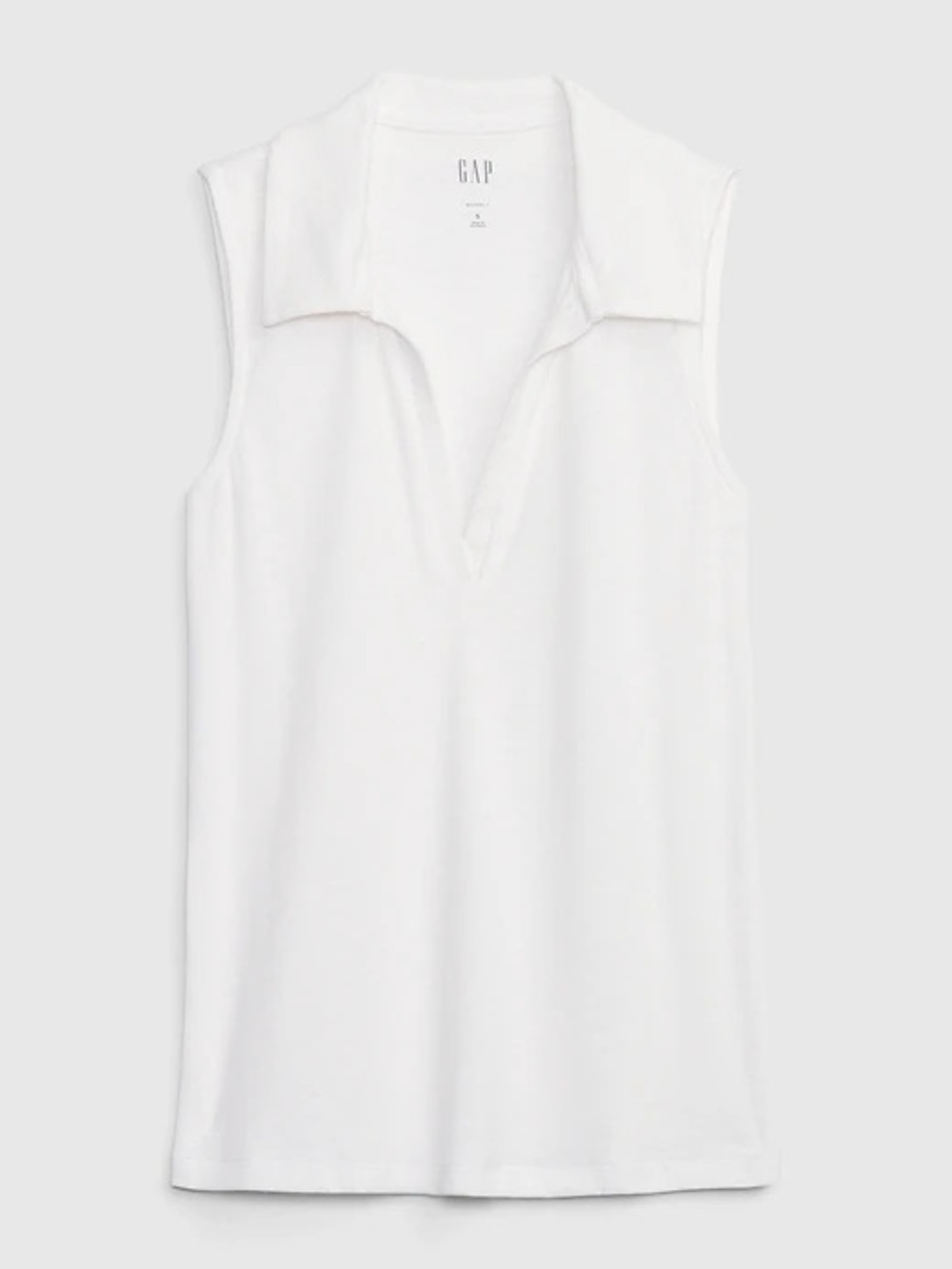 GAP Sleeveless Ribbed White Polo Tank